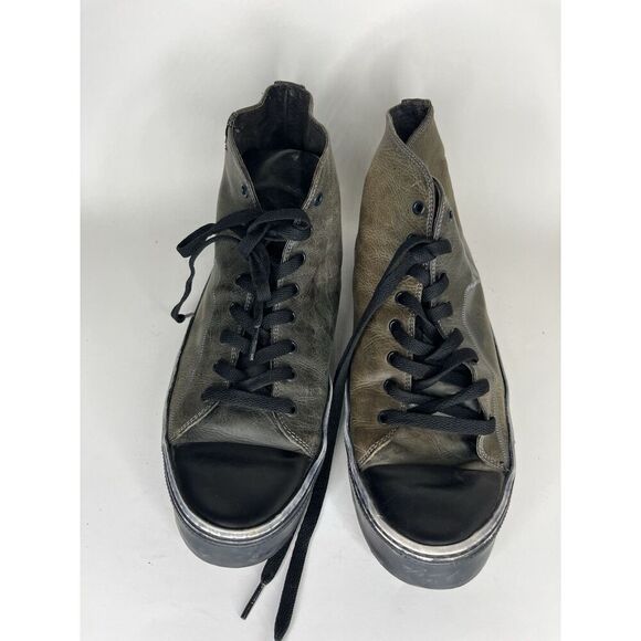 7 for all mankind Chukka Boots Men Size 11.5 Green Leather - Picture 4 of 14